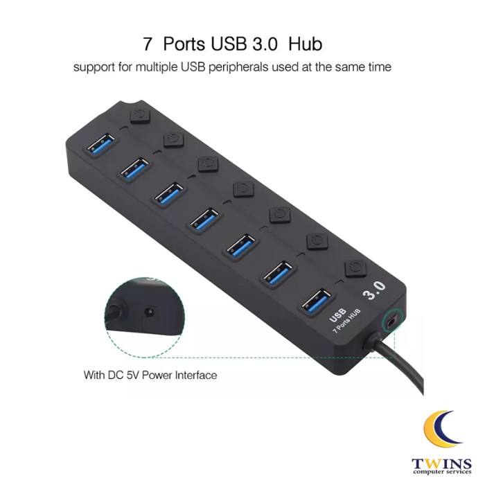 موزع  3.0 USB سبعة مداخل